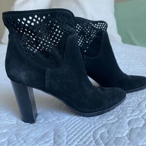 DVF black suede ankle boots,